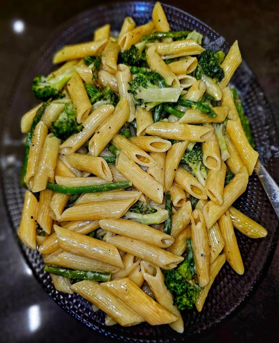 תמונה: פסטה שמנת וירוקים